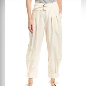 Free People Double D-Ring  Ankle Pants in Cream Large Super Cute!